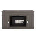 Sesslife Electric Fireplace TV Stand with Remote Control for 65 in TV, Farmhouse TV Console Table with Open Storage Shelves & 2 Cabinets, Wooden Media Entertainment Center for Living Room, Gray