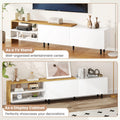 Tangkula Modern TV Stand for 80 Inches TVs with Storage Shelves and Cabinets