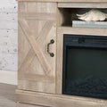 Gzxs Farmhouse Fireplace TV Stand with 18" Electric Fireplace for 50 in Tvs, Farmhouse Entertainment Center W/ Open Shelves, TV Media Console for Living Room, Gray Wash