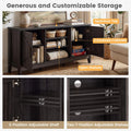 Tangkula Farmhouse TV Stand for TVs up to 65 Inch Entertainment Center with 2 Storage Cabinets