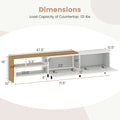 Tangkula Modern TV Stand for 80 Inches TVs with Storage Shelves and Cabinets